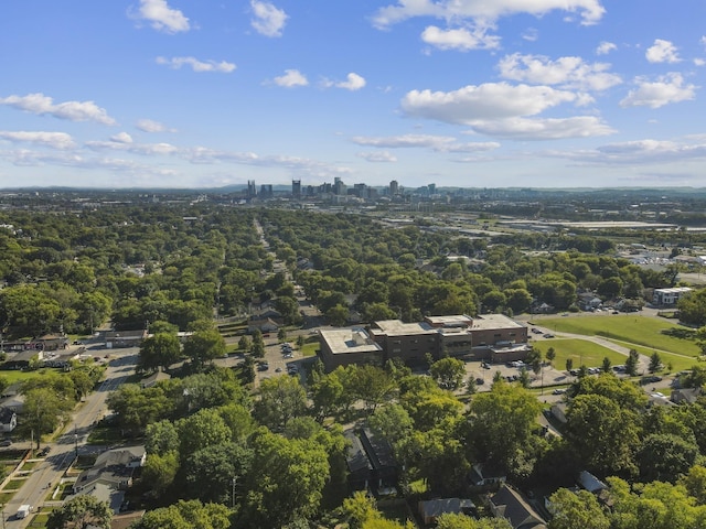 bird's eye view with a city view