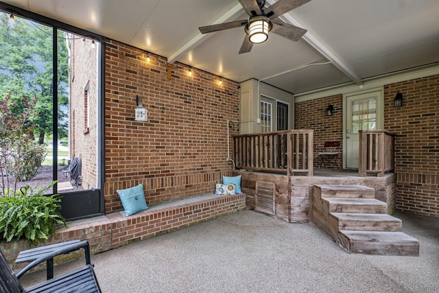 view of patio / terrace with ceiling fan