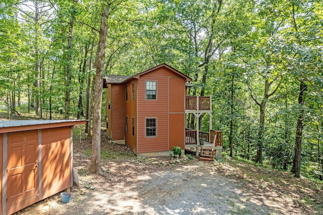 view of shed