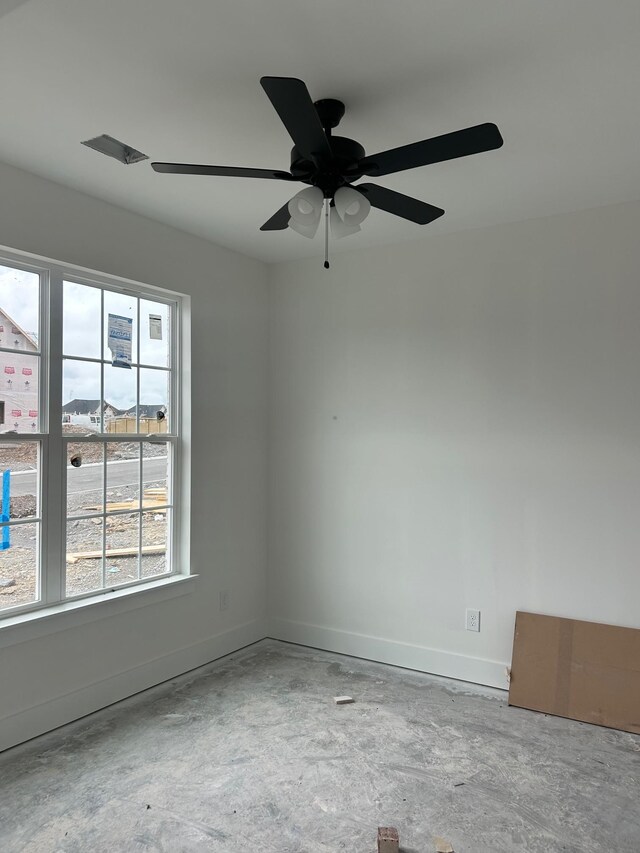 1136 Bermuda Chase St, Smyrna, TN 37167 - empty room featuring a ceiling fan, concrete floors, and baseboards