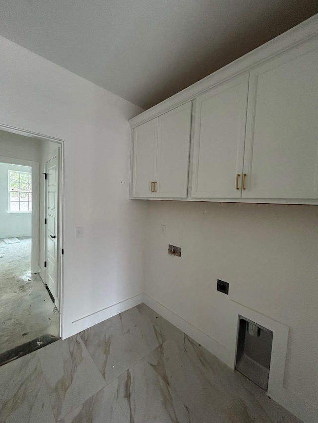 1136 Bermuda Chase St, Smyrna, TN 37167 - washroom with cabinet space, hookup for an electric dryer, washer hookup, light marble finish flooring, and baseboards