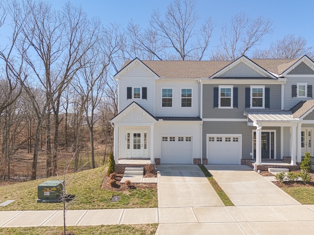 view of front facade featuring a garage and concrete driveway