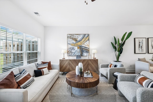 living room with visible vents