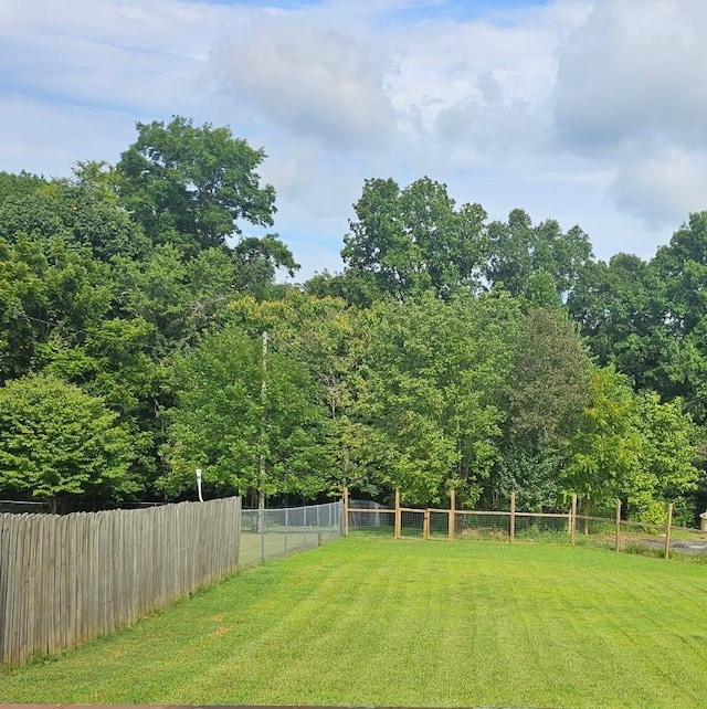 view of yard with fence