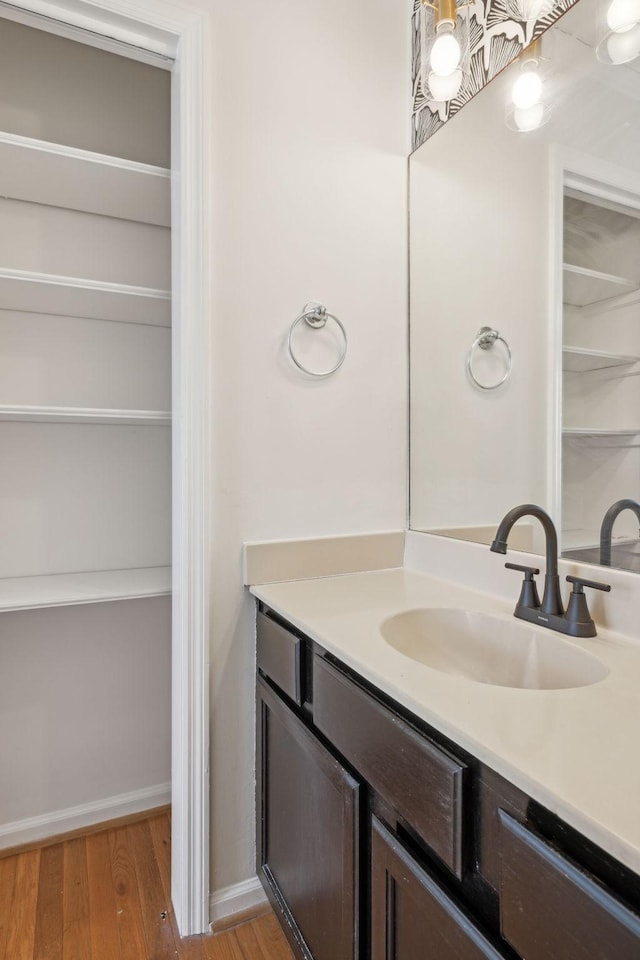 107 Sylvan Glen Ct, Nashville, TN 37209 - bathroom featuring vanity, baseboards, and wood finished floors