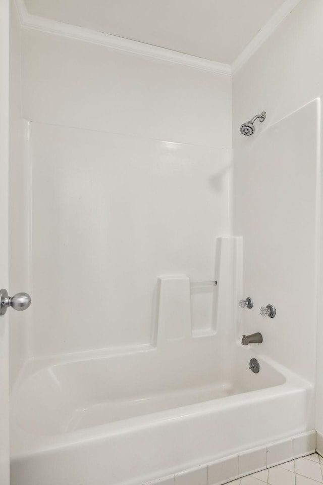 107 Sylvan Glen Ct, Nashville, TN 37209 - full bathroom featuring bathing tub / shower combination, ornamental molding, and tile patterned floors