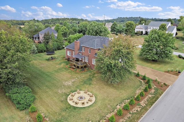 bird's eye view with a residential view