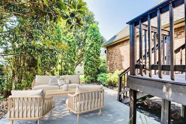 view of patio with an outdoor hangout area