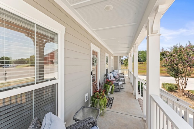 view of patio with a porch