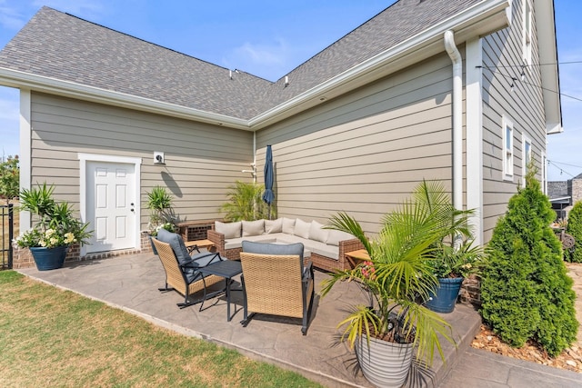 view of patio with an outdoor living space