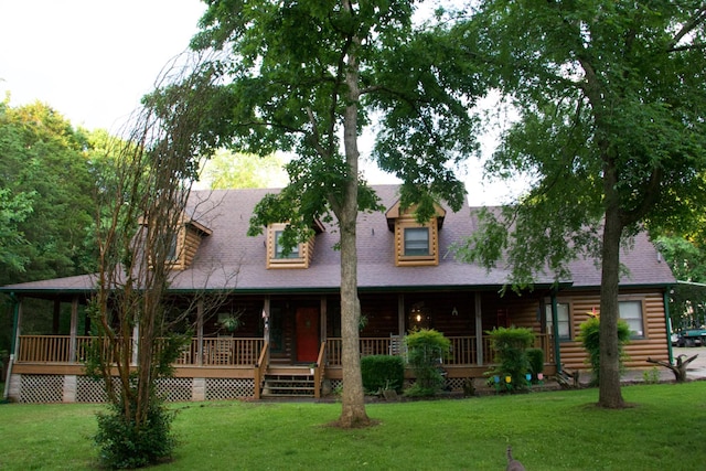 8956 Rocky Fork Almaville Rd, Smyrna, TN 37167 - log home with a front yard and covered porch