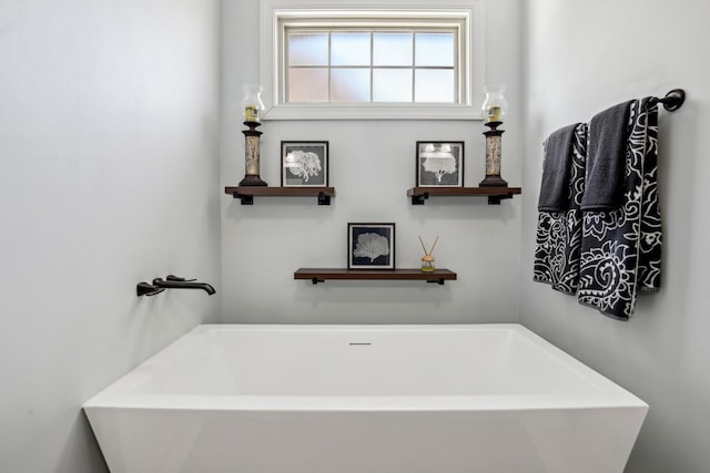 full bathroom with a soaking tub