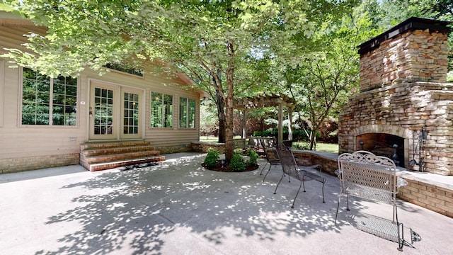 830 Motlow College Rd, Normandy, TN 37360 - view of patio with an outdoor stone fireplace and entry steps