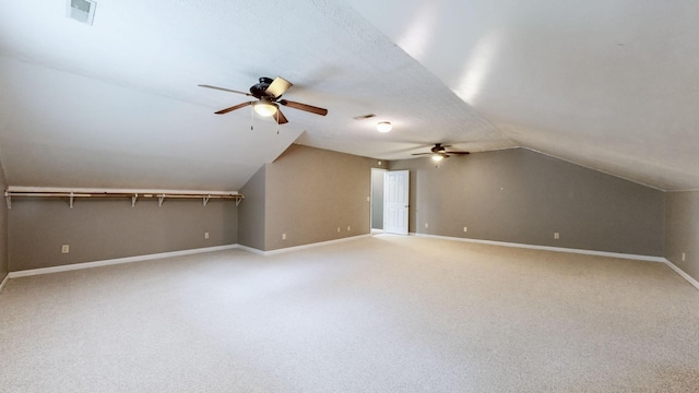 830 Motlow College Rd, Normandy, TN 37360 - additional living space featuring ceiling fan, vaulted ceiling, and light colored carpet