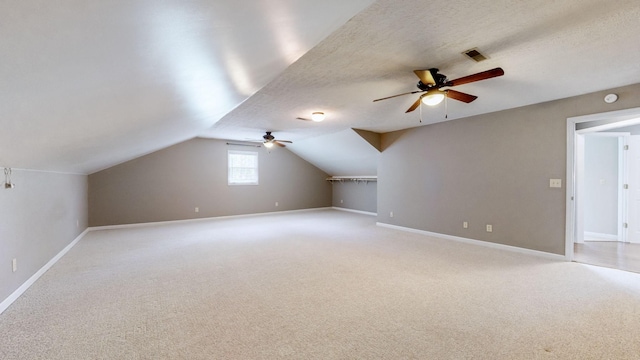 830 Motlow College Rd, Normandy, TN 37360 - additional living space with ceiling fan, light colored carpet, and lofted ceiling