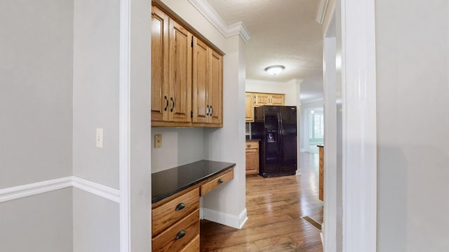 830 Motlow College Rd, Normandy, TN 37360 - hall featuring crown molding, light wood finished floors, and an office area