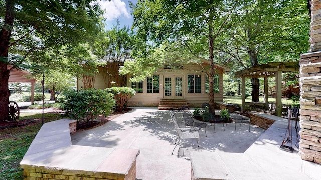 830 Motlow College Rd, Normandy, TN 37360 - view of patio / terrace featuring french doors, entry steps, and a pergola