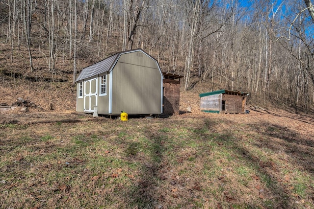 view of shed