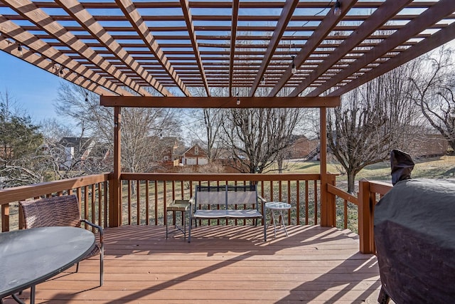 deck with a pergola