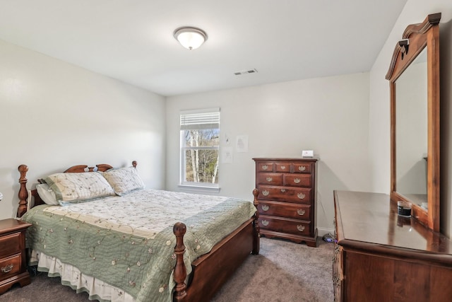 bedroom with carpet and visible vents