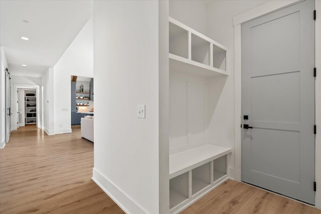 105 Stillwind Ct, Nolensville, TN 37135 - mudroom with baseboards, recessed lighting, and light wood-style floors