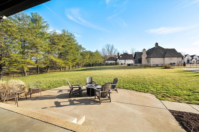 105 Stillwind Ct, Nolensville, TN 37135 - view of patio / terrace with a fenced backyard and a fire pit