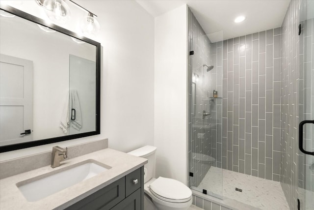105 Stillwind Ct, Nolensville, TN 37135 - bathroom with toilet, a stall shower, and vanity