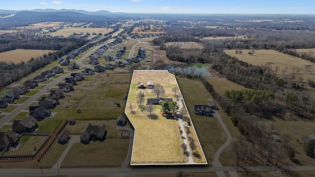 aerial view featuring a mountain view