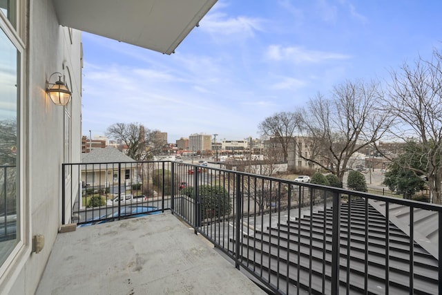 balcony with a view of city