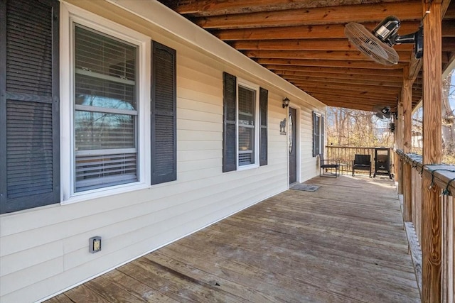 wooden deck with covered porch