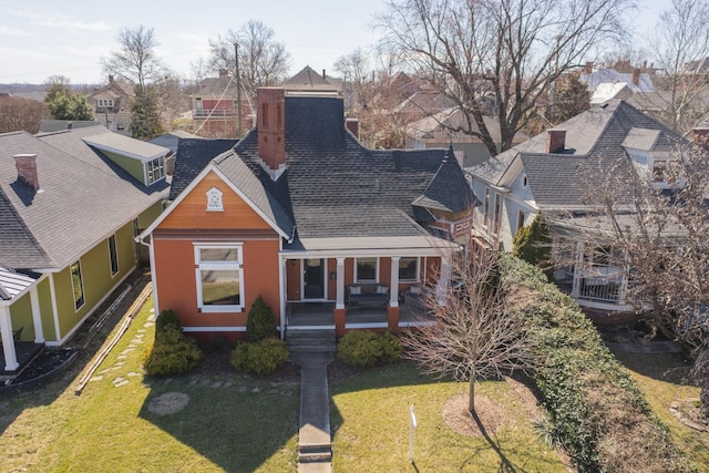 aerial view with a residential view