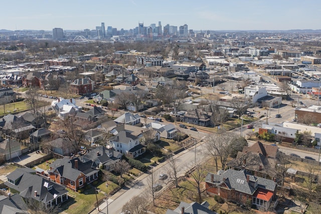 drone / aerial view featuring a view of city