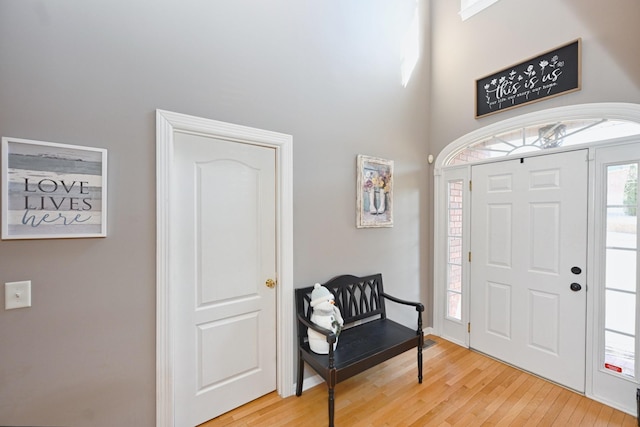 entryway featuring light wood-type flooring