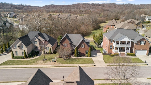 drone / aerial view with a residential view