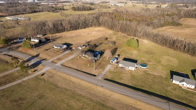 drone / aerial view with a rural view