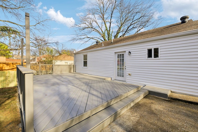 wooden terrace with fence