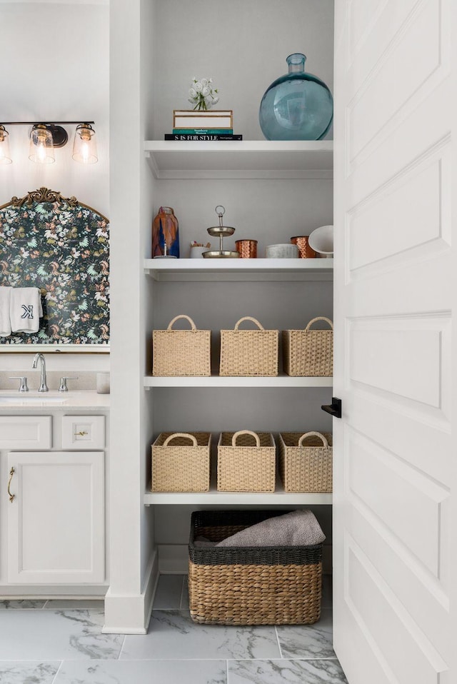 storage area with a sink