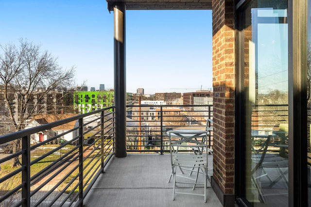 balcony with a city view