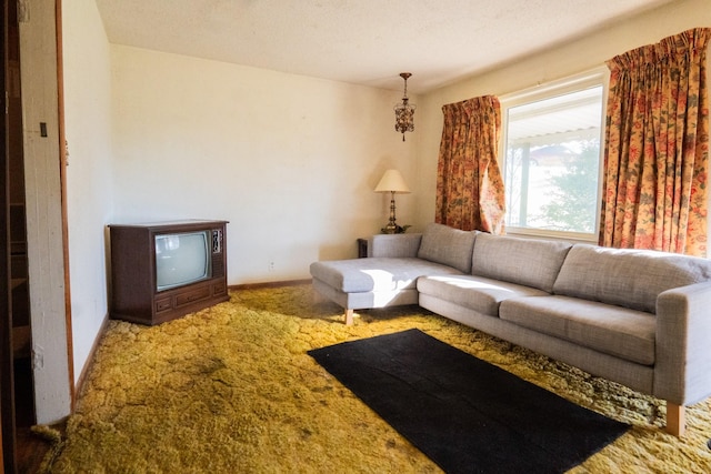 view of carpeted living area