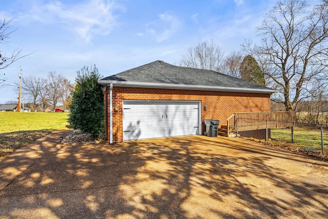 garage with driveway