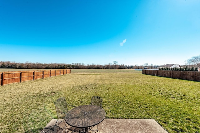 view of yard with fence