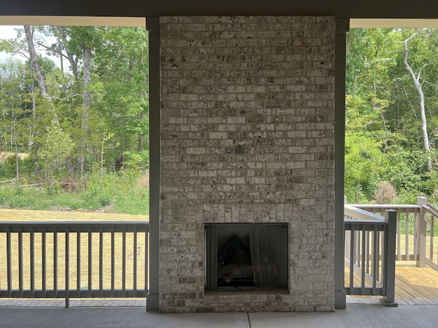 interior space featuring a fireplace