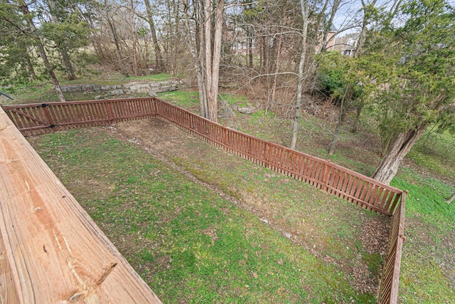 view of yard with fence