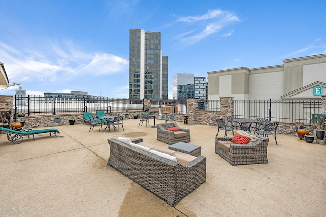 view of patio with outdoor lounge area