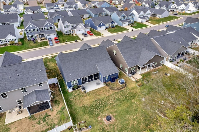 aerial view with a residential view