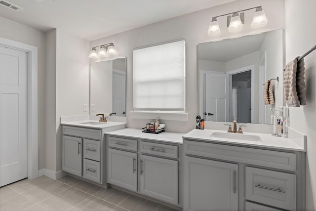 full bath featuring visible vents and vanity