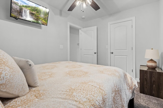 bedroom featuring a ceiling fan