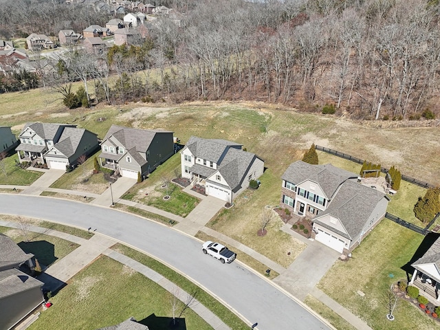 bird's eye view with a residential view