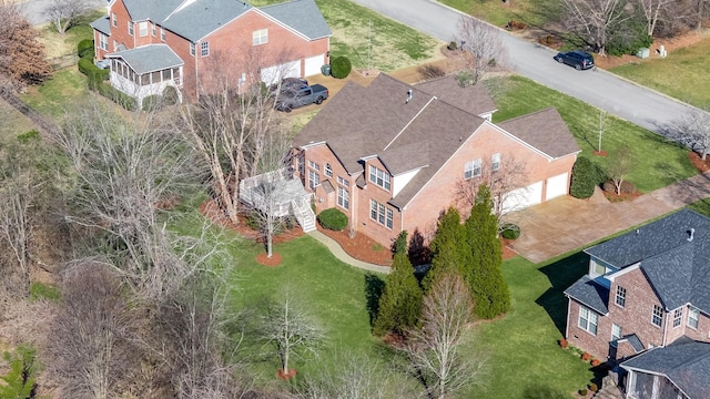 drone / aerial view with a residential view