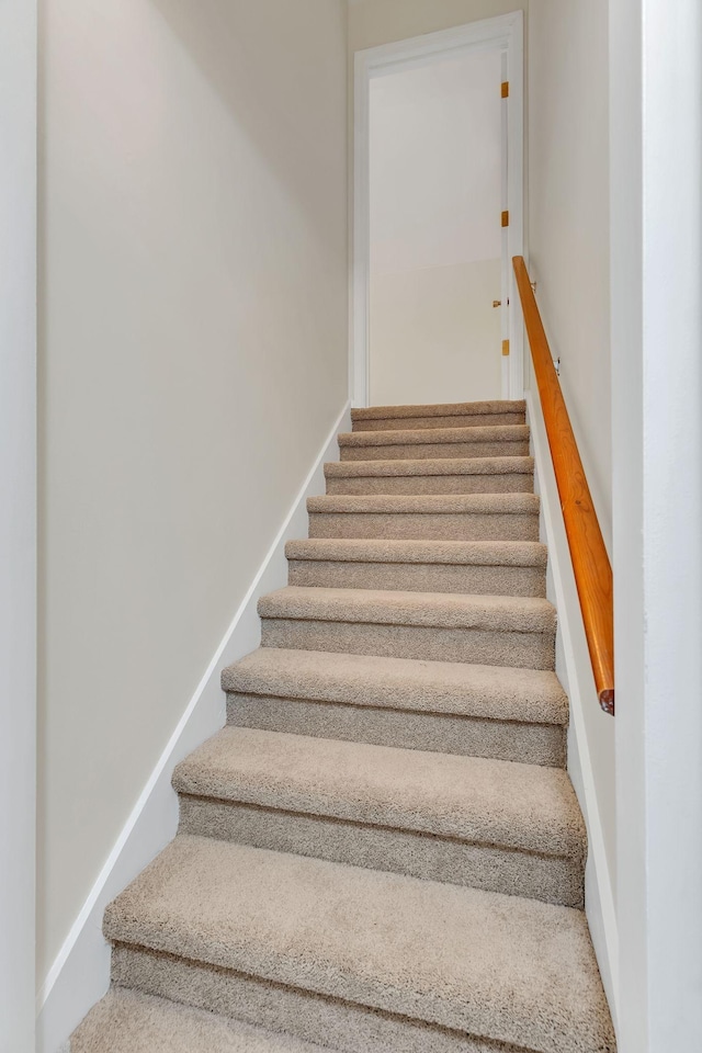 stairs with baseboards